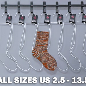 Metal SOCK BLOCKERS SET of 7 most popular sizes. 1 piece of each size. Sock dryer. Sock forms. Metal wire sock blockers. Sizes 2.5 - 13.5.