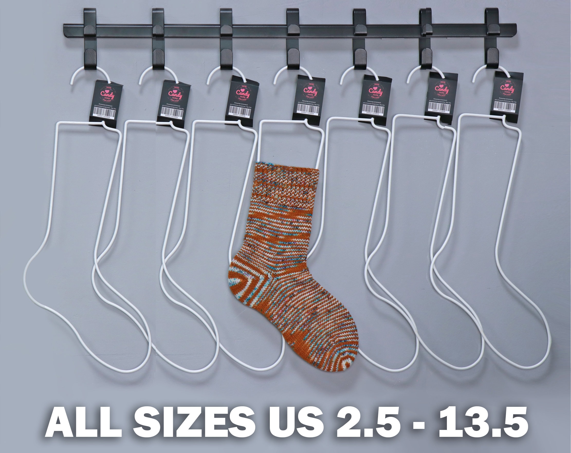 Wooden Sock Blocker. Sock Dryer. Sock Blocker Hanger. Adjustable Sock  Blocker for Wet Blocking. Sizes 5 10.5. 