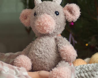 Crochet Cow Amigurumi Pattern: Easy Fluffy Toy (PDF Digital Download)