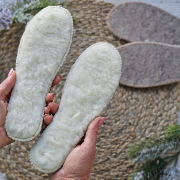 SHEEPSKIN INSOLES for shoes. Sizes 36-40. Slippers wool insoles. Warm insoles. Outdoor shoe insoles. Sheep wool insoles