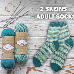 Alize Superwash Artisan, Sockengarn, Strickgarn, Wollgarn, Batikgarn, Sockenwolle 32 Farben