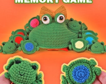 The ORIGINAL Frog Memory Game Crochet Pattern, Frog Crochet Memory Game, Amigurumi Frog Crochet Patterns Amigurumi Frog Tutorial PDF Pattern