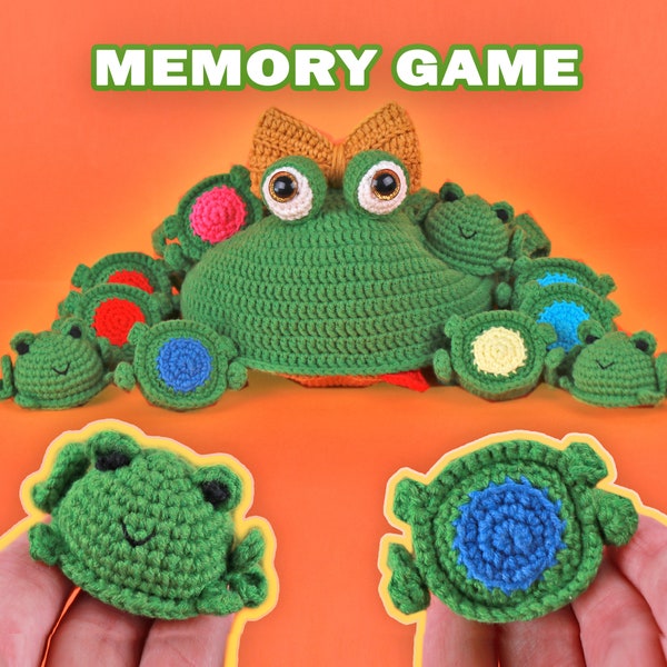 The ORIGINAL Frog Memory Game Crochet Pattern, Frog Crochet Memory Game, Amigurumi Frog Crochet Patterns Amigurumi Frog Tutorial PDF Pattern