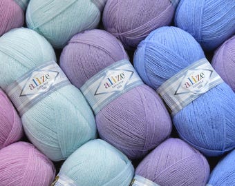 Alize Lanagold 800 Wool Blend Yarn: 43 Colors, Lace Weight (3.5 oz)