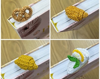 Crochet Pattern Pie Slice Bookmark, Pretzel Bookmark, Croissant Bookmark, PDF Pattern, Easy Crochet, US Terms (English Only)