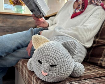 Cat Crochet Pattern, Pillow DIY Plush Kitty Pillow