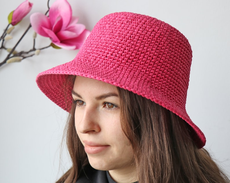 Easy BUCKET HAT Crochet Pattern. Summer Sun Hat Tutorial. Handmade Crochet Hat. Crochet Trendy Hat Pattern. Crochet Hat for Women image 1