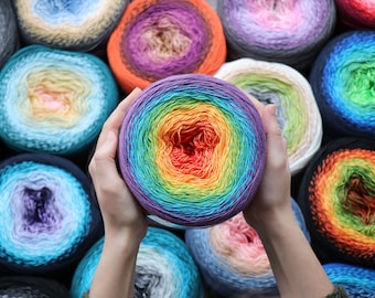 YarnArt Flowers Cake Yarn, 49 Colors Cotton Blend, 1093 Yds