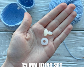 28 piezas de articulaciones para muñecas, tamaños surtidos, de plástico blanco, para crear extremidades y cabezas de muñecas.