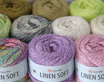 Yarnart Linen Soft, DK Cotton Linen Viscose Blend Yarn - Etsy