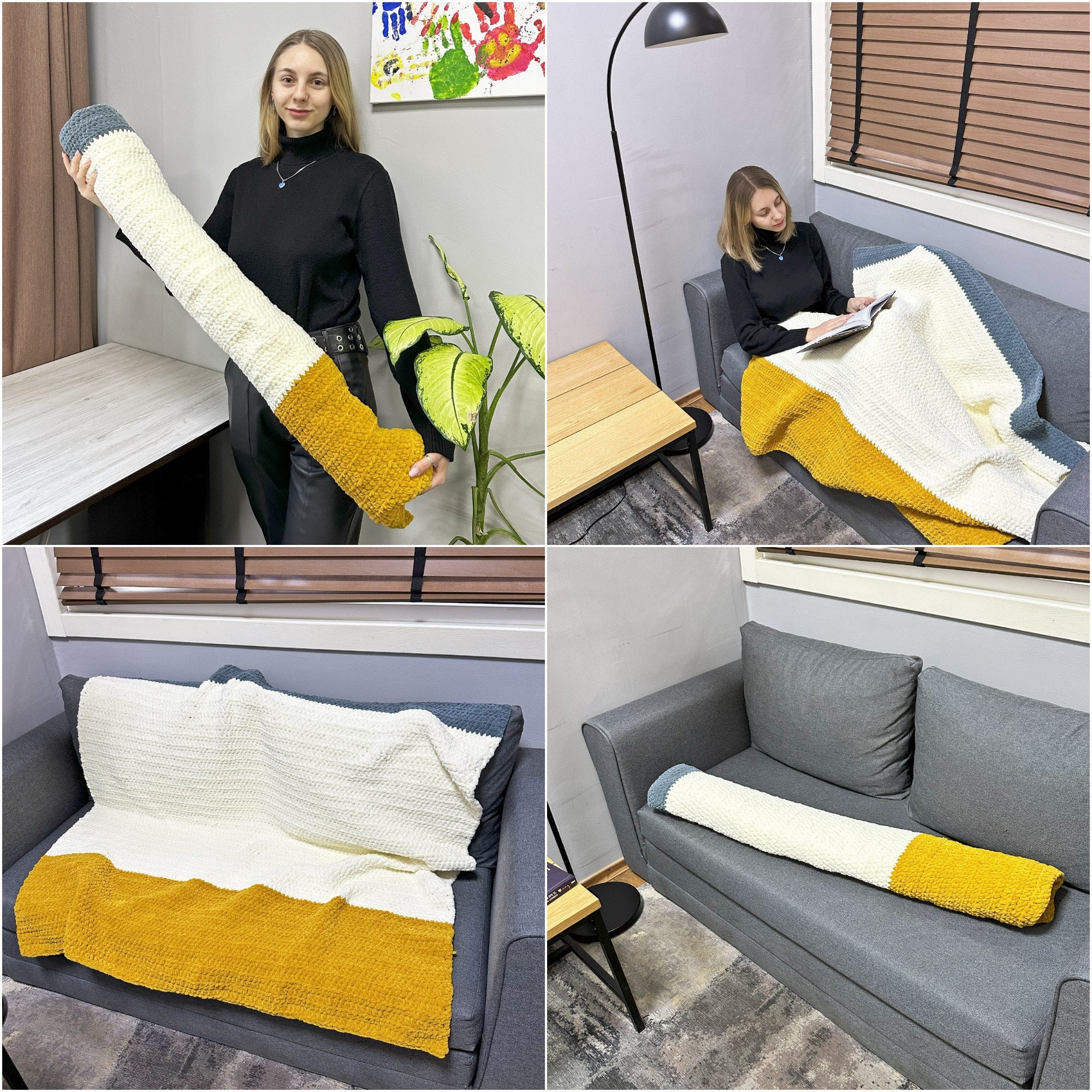 crochet cigarette blanket Crochet Pattern GIANT CIGARETTE Blanket, No Sew Easy Crochet Pattern,  Blanket PDF Pattern, Crochet Cigarette Plushie, Holiday Pattern