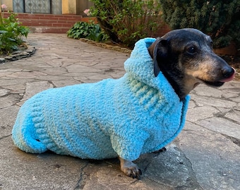 Crochet Dog Hoodie Pattern, Easy Chenille Sweater PDF, Pet Costume