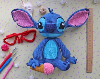 Cute Stitch Crochet Pattern Amigurumi PDF Alien Pattern English Crochet Pattern, US Terms, Instant Download