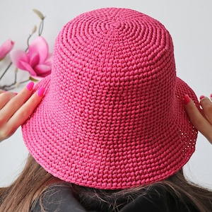 Easy BUCKET HAT Crochet Pattern. Summer Sun Hat Tutorial. Handmade Crochet Hat. Crochet Trendy Hat Pattern. Crochet Hat for Women image 3