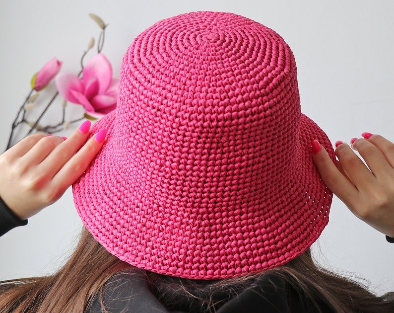 Easy BUCKET HAT Crochet Pattern. Summer Sun Hat Tutorial. Handmade Crochet Hat. Crochet Trendy Hat Pattern. Crochet Hat for Women image 3