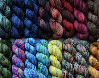 SOCK YARN 16 COLORS. Hand dyed sock yarn. Fingering sock yarn. Gazzal Happy Feet. Sprinkle yarn. Merino wool sock yarn. 100 g / 330 m