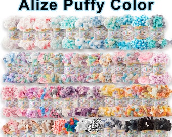 Alize Puffy Color, Chenille Loop Garn, 50 Farben, Finger Knitting