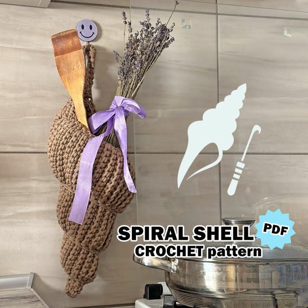 Crochet Spiral Shell Basket Pattern, Hanging Planter PDF Pattern