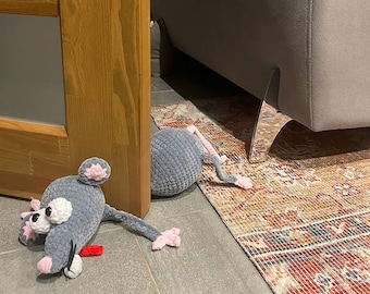 Crochet Rat Door Stopper Pattern PDF Easy Beginner Amigurumi Home Decor Funny Cute Animal Door Stop Crochet Tutorial