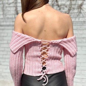 Off Shoulder Crochet Crop Top Pattern, Women's Summer Sweater PDF Pattern