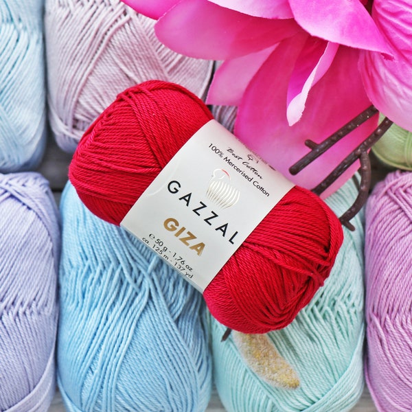 GAZZAL GIZA 27 COLORS, %100 Mercerized Cotton Yarn, Amigurumi Yarn, Dk Yarn, Cotton Yarn, Turkish Yarn, Soft Yarn, Crochet Cotton Yarn
