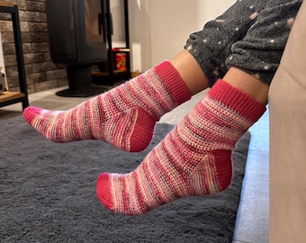 Crochet SOCKS, Pattern Winter Socks, Crochet Wool Socks, Easy Socks Pattern, English PDF Pattern, Cozy Crochet Pattern