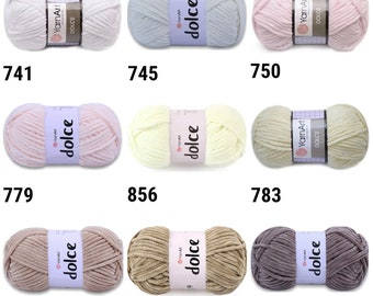 Yarnart Dolce Baby Yarn by yarnart Soft Chenille Velvet Medium Moyen Medio  Yarn Blanket amigurumi Crochet Yarn 50 Gram (1.76 oz) 93 Yards (777)