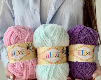 Alize Softy Baby Wolle, Micropolyester Chenille, 125 Yds