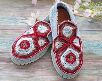 Crochet Slippers Pattern, Boho Espadrilles, Clogs, Sneakers PDF Pattern