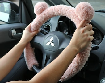 Easy Crochet Steering Wheel Cover Pattern, Fluffy Car Accessory PDF Pattern