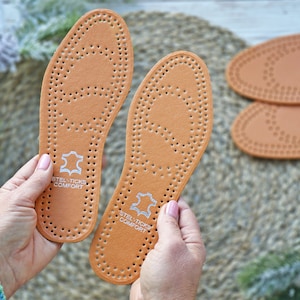 FAUX LEATHER INSOLES for shoes. Sizes 36-40. Vegan leather insoles. Adult insoles. Outdoor shoe insoles. Shoe insoles 23 - 26 cm.