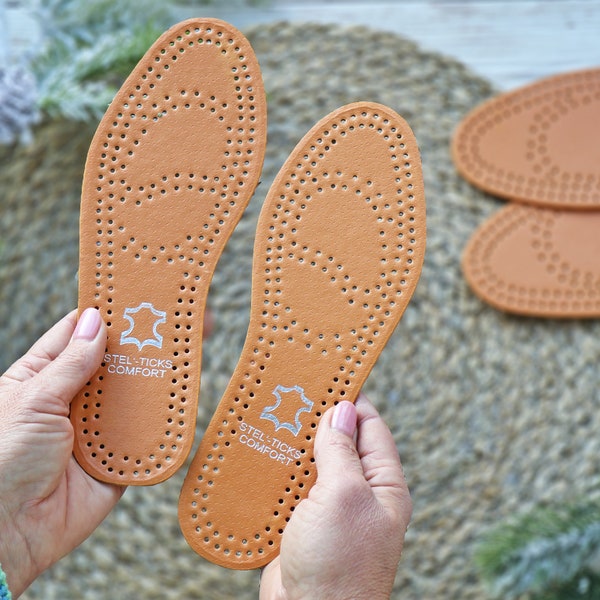 FAUX LEATHER INSOLES for shoes. Sizes 36-40. Vegan leather insoles. Adult insoles. Outdoor shoe insoles. Shoe insoles 23 - 26 cm.