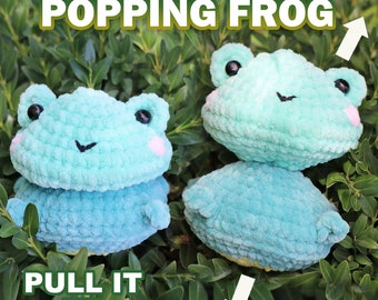 Easy Crochet Frog Pop It Toy Pattern, No Sew Amigurumi (PDF Pattern)