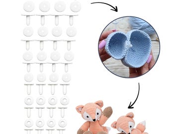 28 Set Doll Joints Assorted Size White Plastic Animal Joints Bear Making Accessories for Doll Making Limbs and Head Joints