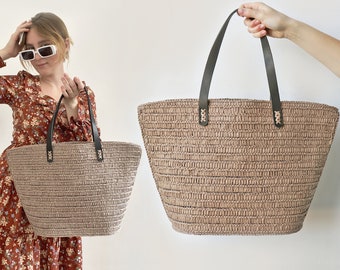 EASY Crochet BAG Pattern, XXL Crochet Tote Bag Pattern, Beach Bag Pattern, Boho Crochet Bag on Plastic Canvas, Summer Crochet