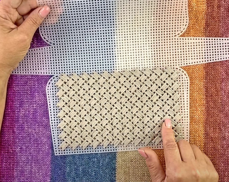 Embroidery Pattern Plastic Canva BAG. Video Tutorial Bag on Etsy