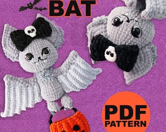 Crochet Bat Pattern PDF, Spooky Amigurumi Bat Tutorial, Handmade Halloween Decoration for Home