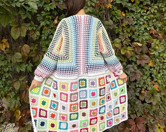 Patrón de cárdigan y manta de abuela a crochet (patrón PDF)