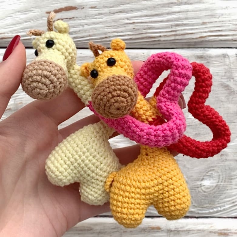 Bag charm Crochet Pattern, Flexible Giraffe Couple Amigurumi Pattern, Crochet Amigurumi, Bookmark Easy Crochet Pattern, English Pattern