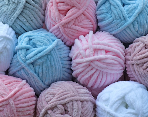 HIMALAYA DOLPHIN BIG Yarn, Soft Chenille Bulky Yarn for Baby Blankets