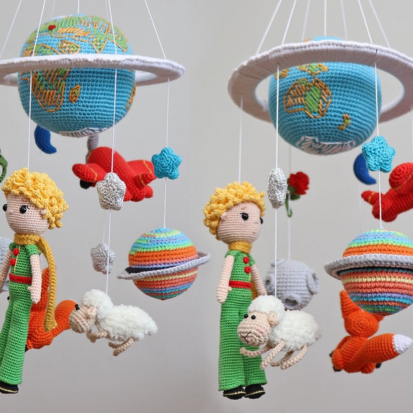 Nursery Mobile Crochet Amigurumi Pattern PDF, Baby Crochet Carousel Pattern Amigurumi Palnets Crochet Stuffed Animals Pattern