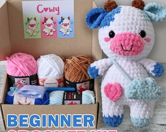 Beginner's Crochet Kit - 3 Pack Cute Small Animals - All-in-One Crochet  Knitting Kit with Step-by-Step Instructions Video - Ideal for Beginners and  Experts in DIY Craft Art 