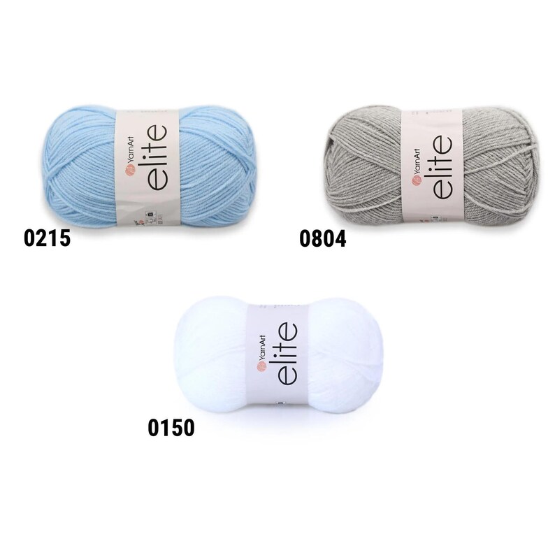 Yarnart ELITE SET 3 Colors, Soft Acrylic Yarn, Crocheting Yarn