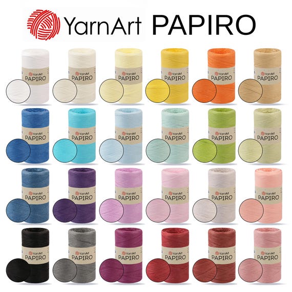Yarnart Papiro Raffia Paper Yarn, Bulky Crochet Yarn for Summer