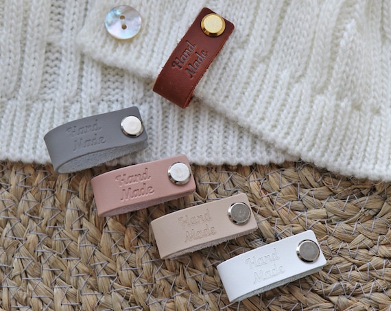 Custom Small Labels With Rivet, Knitting Beanie Tags, Personalized Leather  Tags, Crochet Tags, Leather Label for Knitted Items, Handmade Tag 