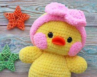 Duck Lalafanfan Crochet Pattern, Easy Amigurumi Animal Digital Download