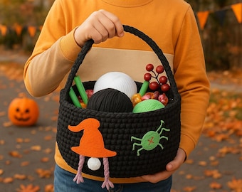 Halloween Candy Bag Crochet Pattern, Trick-or-Treat Tote PDF, Crochet Cauldron DIY, Instant Download