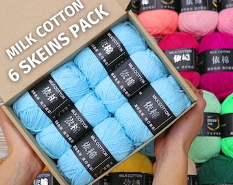5本撚りミルクコットン糸（あみぐるみ、かぎ針編み、編み物、パンチ