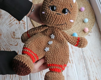 Gingerbread Cookie Lovey Crochet Pattern: Easy Amigurumi Snuggler (PDF Pattern)