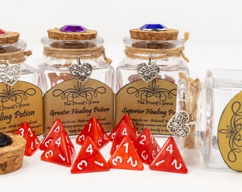 CLEARANCE - Health Potions - Set of 4 - Multi-Colored Dice - 5th Edition D&D